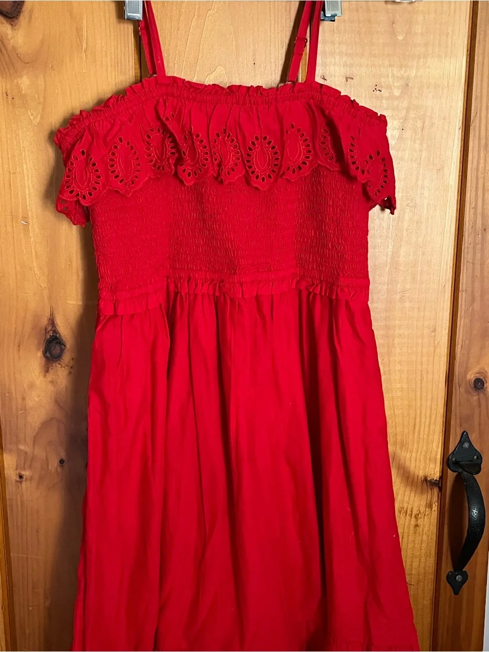 GAP Bright Red Sundress with Ruffle Bodice